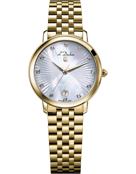 L'Duchen L'Duchen Eternity D 801.20.33  D 801.20.33 кварцевые женские часы перламутровый циферблат, браслет нержавеющая сталь с pvd-покрытием — вид спереди